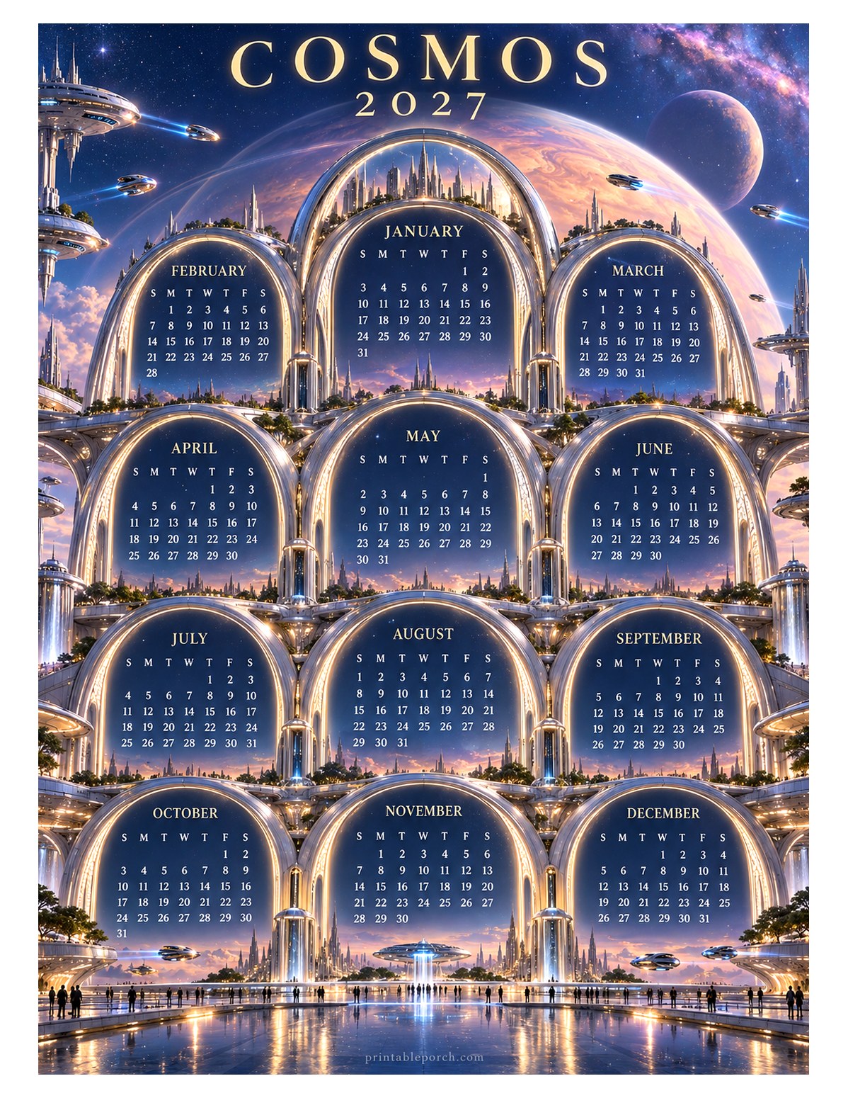 Space 2027 Yearly Calendar - City of Arches