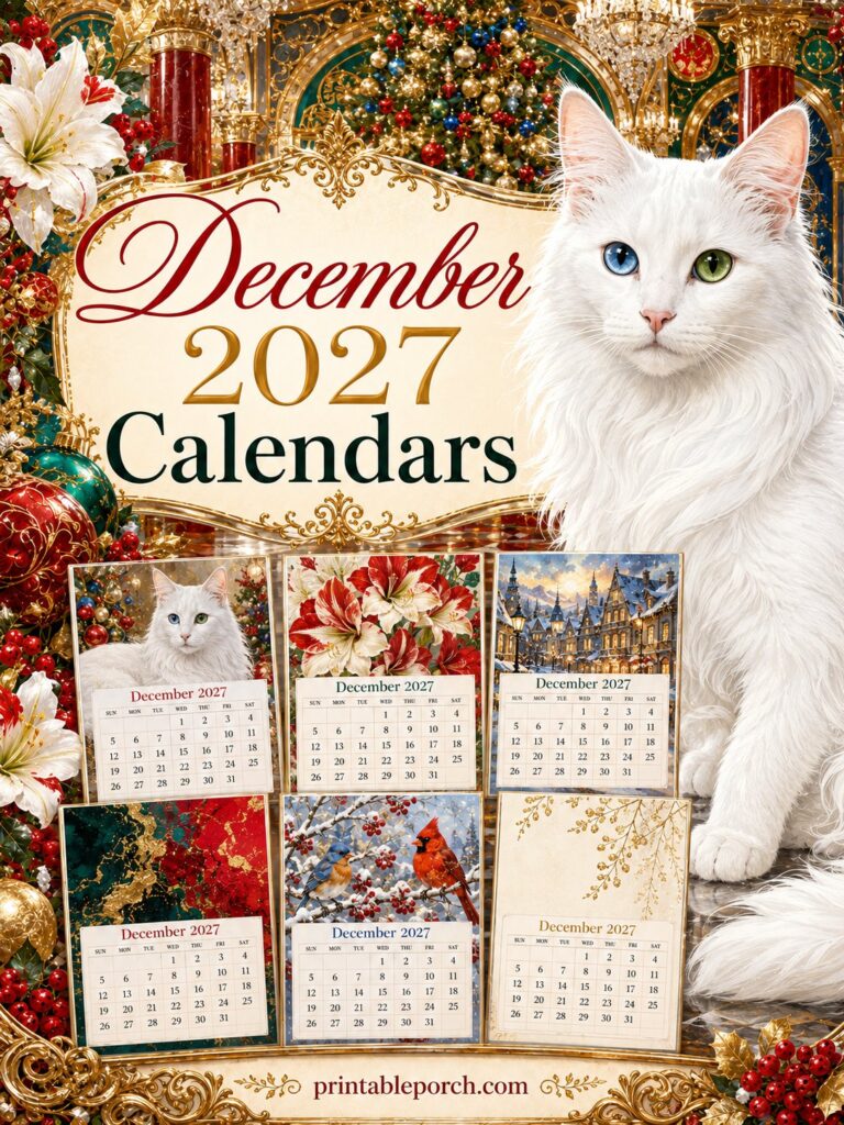 Free Printable December 2027 Calendars