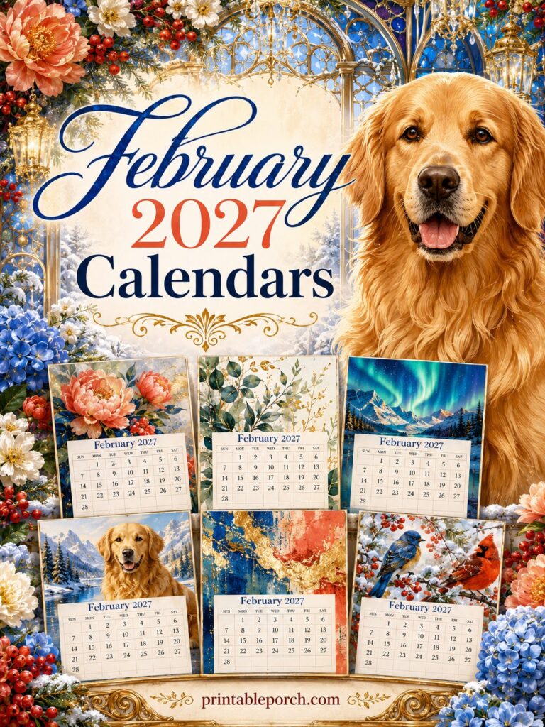 Free Printable February 2027 Calendars