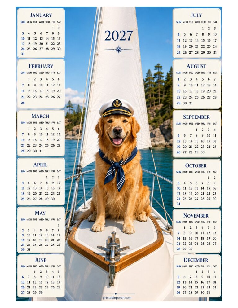 Golden Retriever 2027 Yearly Calendar - First Mate
