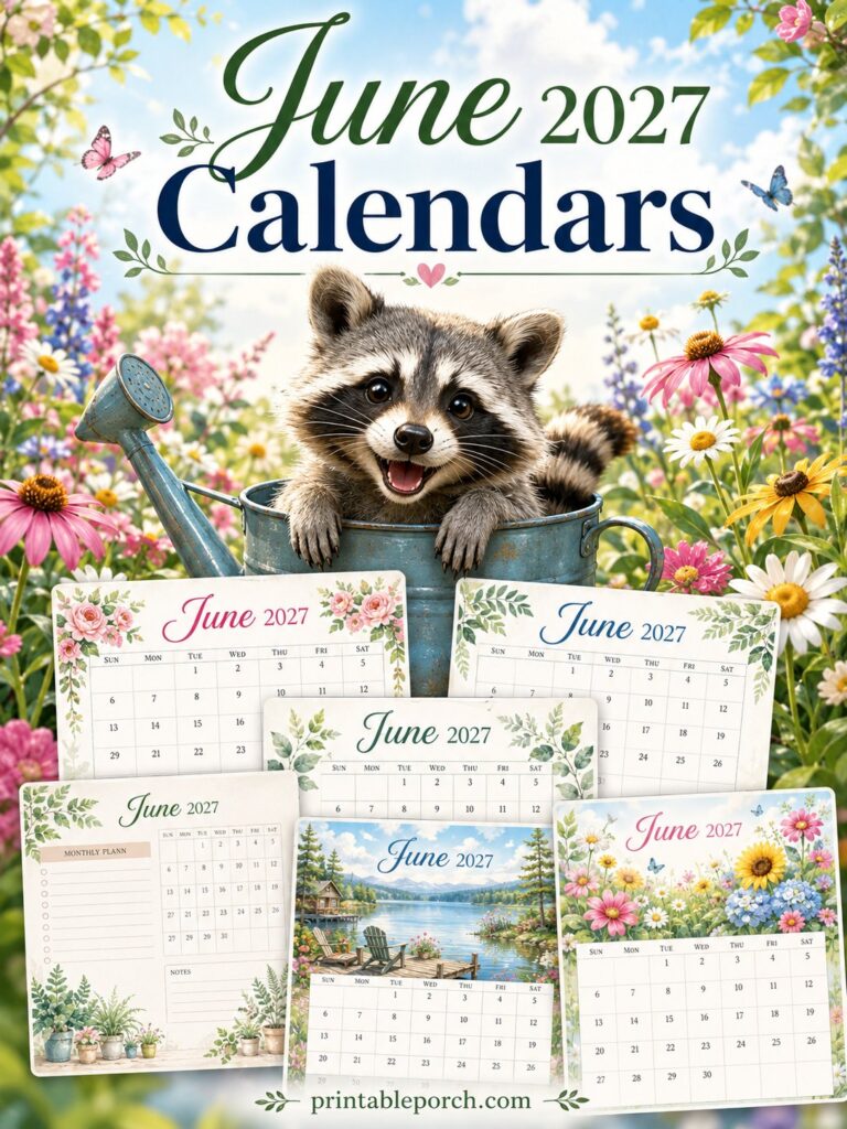 Free Printable June 2027 Calendars